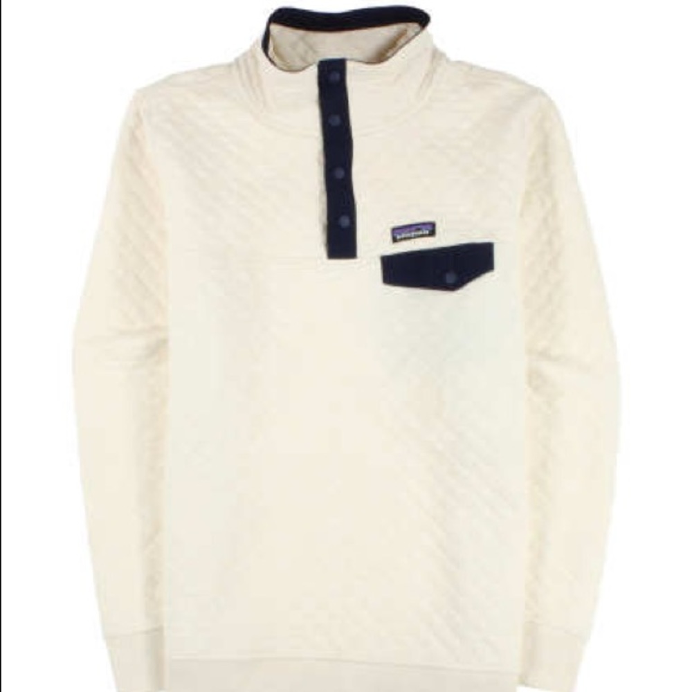 Patagonia Quilted 1/4 snap Pullover Ivory